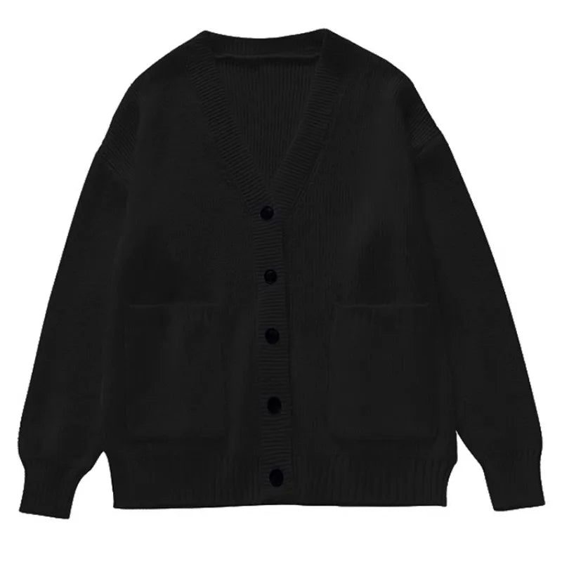 ODESSA OVERSIZE CARDIGAN MIT V-AUSSCHNITT UND GROBEN KNÖPFEN