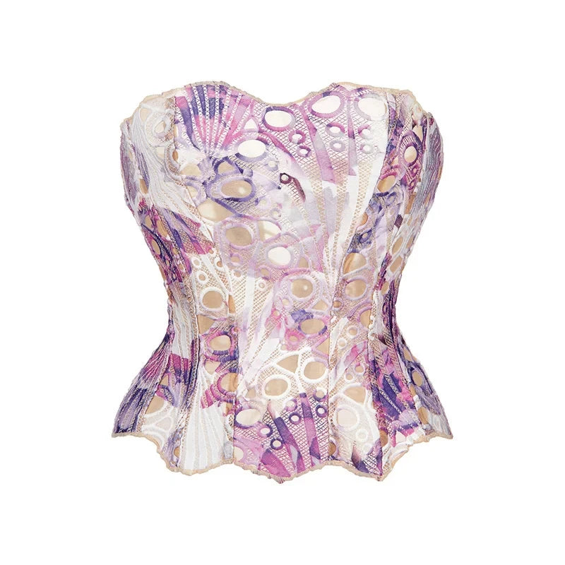 Mode gestrickte Hohlauslöser unregelmäßiger Saum trägerlose Tops für Frauen sexy ärmellose Schnüre -up Slim Weste Lady 2025 Summer Street Tops 7