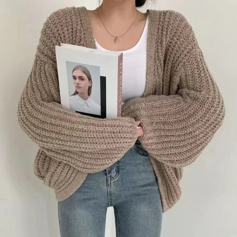 SEYUN CARDIGAN – KURZE STRICKJACKE IM KOREAN STYLE MIT FLEDERMAUSÄRMELN