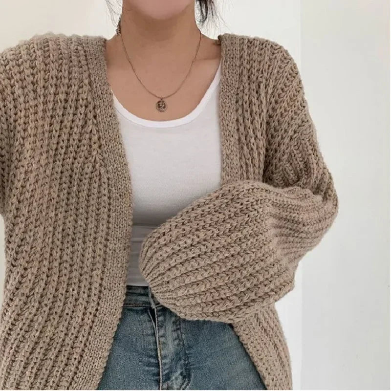 SEYUN CARDIGAN – KURZE STRICKJACKE IM KOREAN STYLE MIT FLEDERMAUSÄRMELN