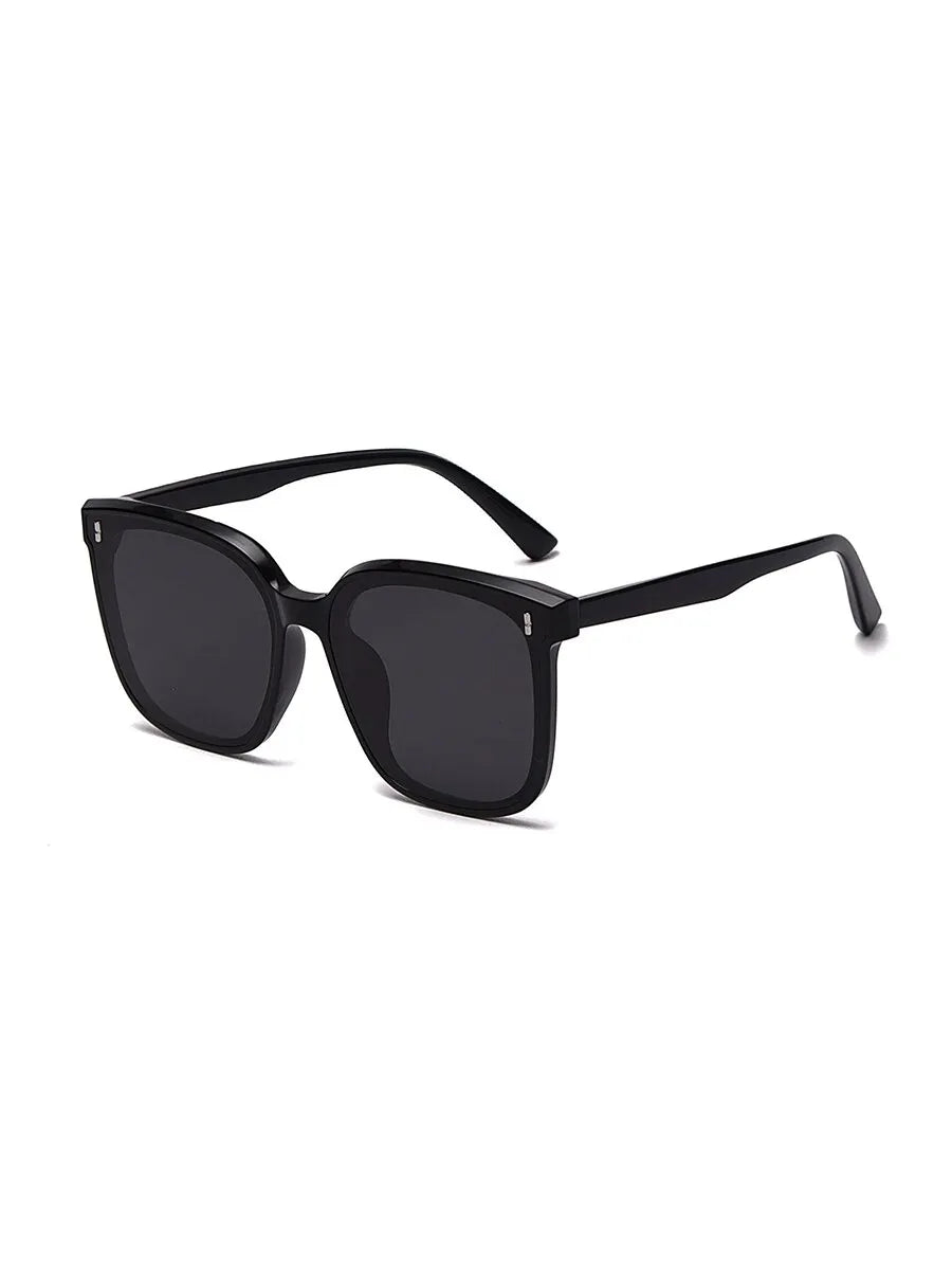 CASSIA SONNENBRILLE – DAMEN-SONNENBRILLE IN SCHWARZ MIT GROßEM RECHTECK-DESIGN, UV400-SCHUTZ, AUS KUNSTSTOFF