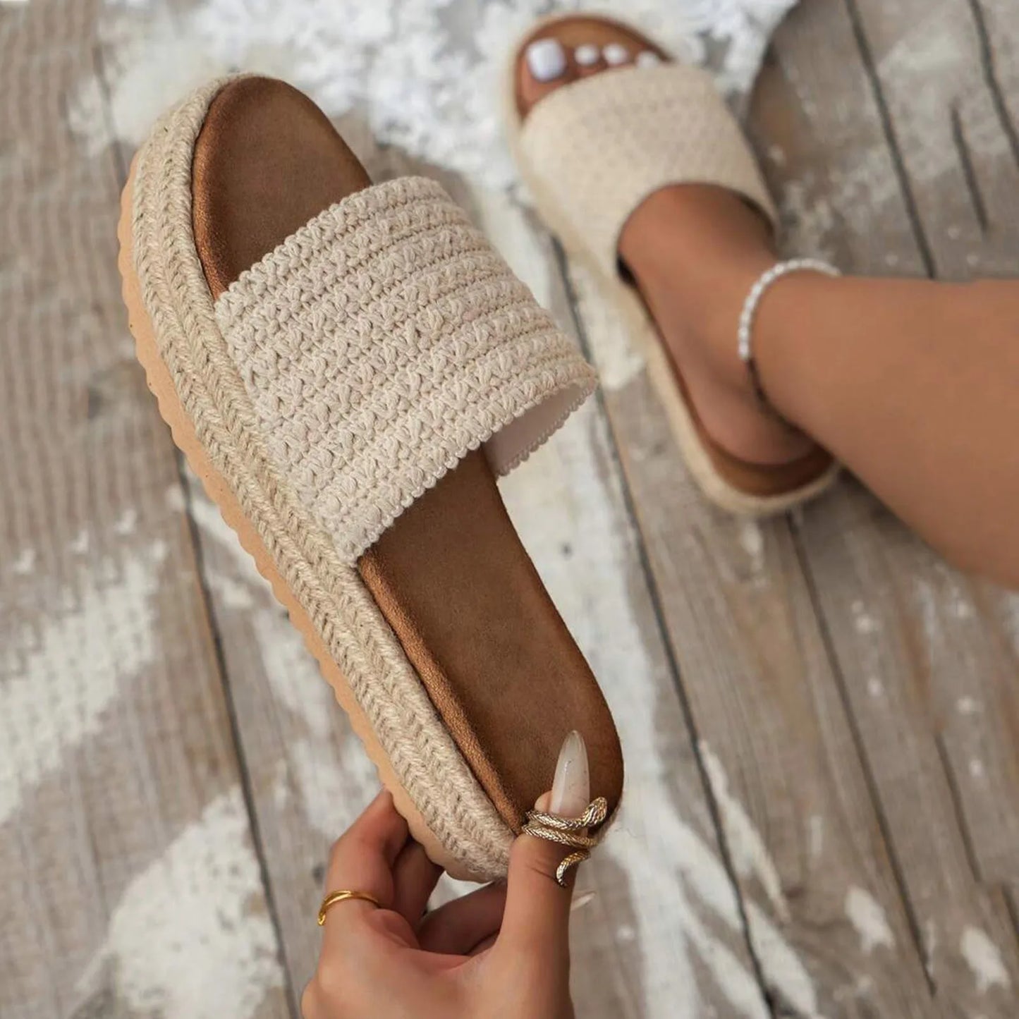 CAMILA - KOMFORT SANDALE MIT EVA SOHLE IN BEIGE