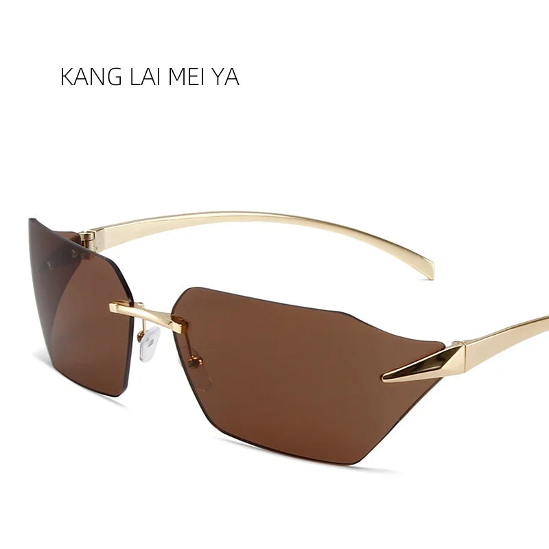 Variant image for Unisex Sonnenbrille Rahmenlos Schwarz Metall UV-Schutz-1