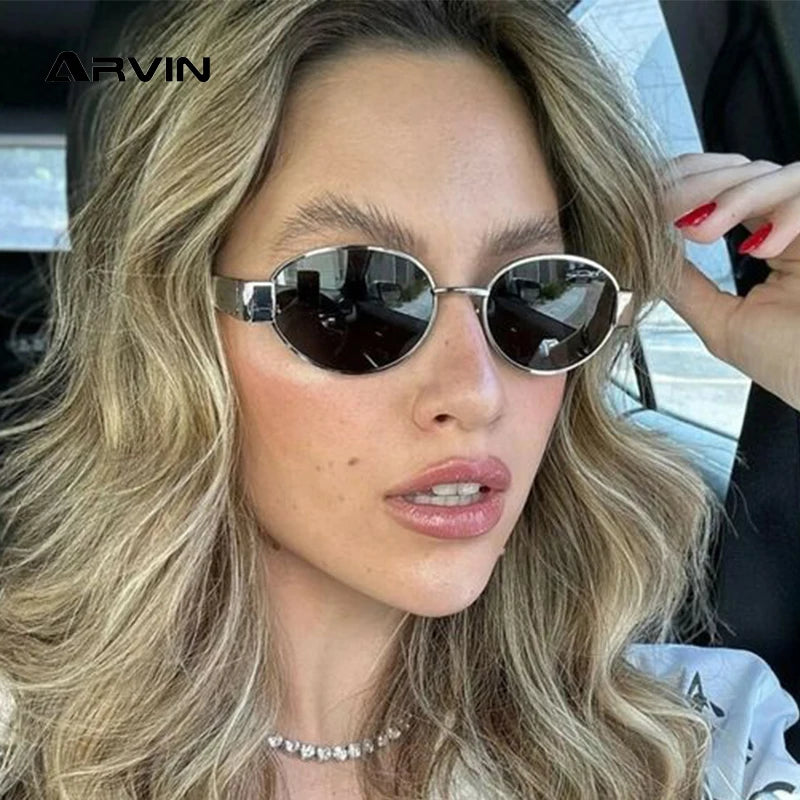 Fashion Oval Sunglasses Women Retro Trend Outdoor Metal Sun Glasses High Quality Classic Men Luxury Brand Eyewear UV400 Goggles-4