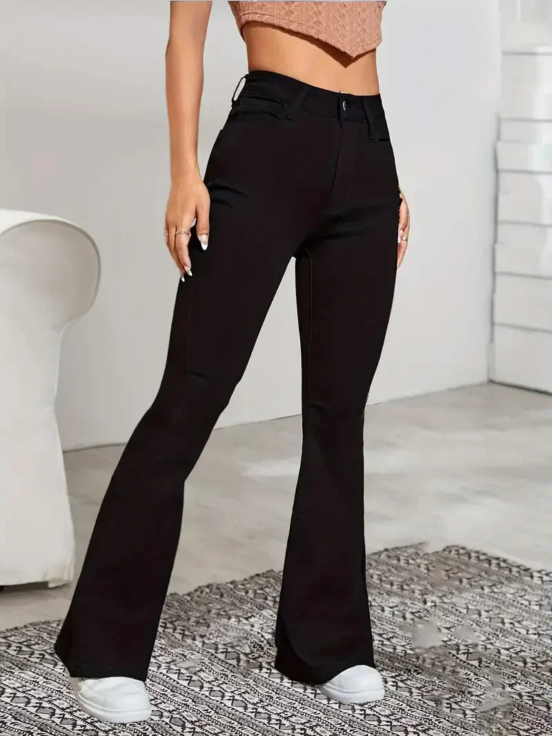 Variant image for Damen Schlagjeans Schwarz Größe M Dehnbar Hohe Taille-18