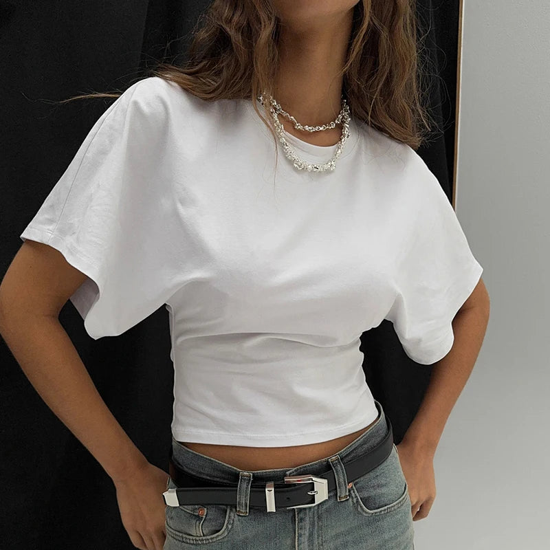 Variant image for Damen T-Shirt Weiß Größe M Baumwolle Kurzarm Oberteile Damen-1