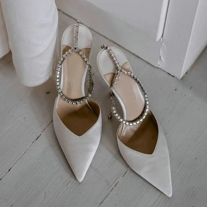 Variant image for Damen Sandalen Rot Größe 37 Satin mit Strass und 9 cm Absatzhöhe-3