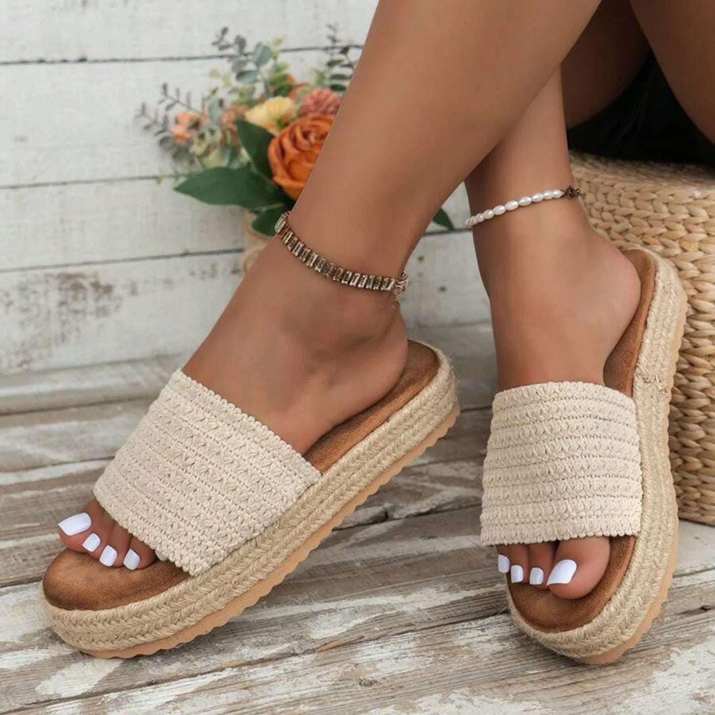 CAMILA - KOMFORT SANDALE MIT EVA SOHLE IN BEIGE