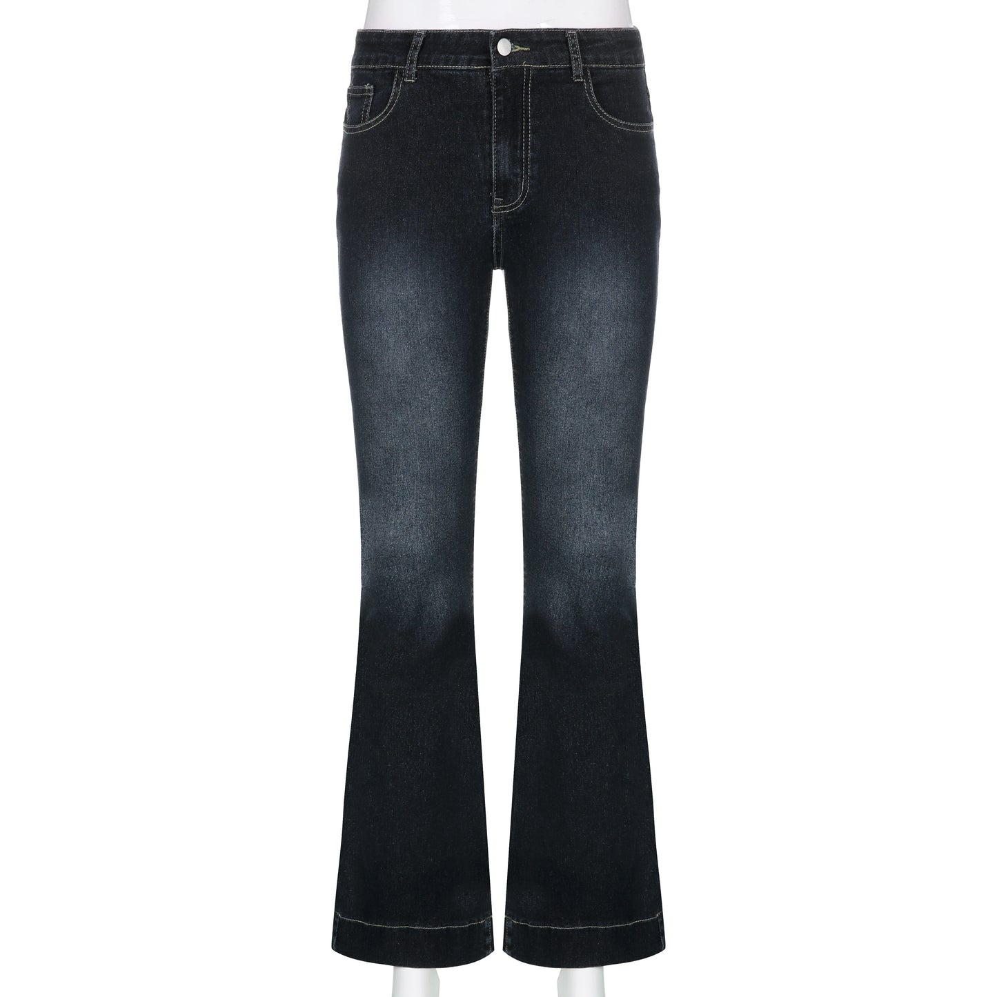 OSAKA SCHLAGJEANS MIT FIGURBETONTEM SCHNITT UND USED-WASH