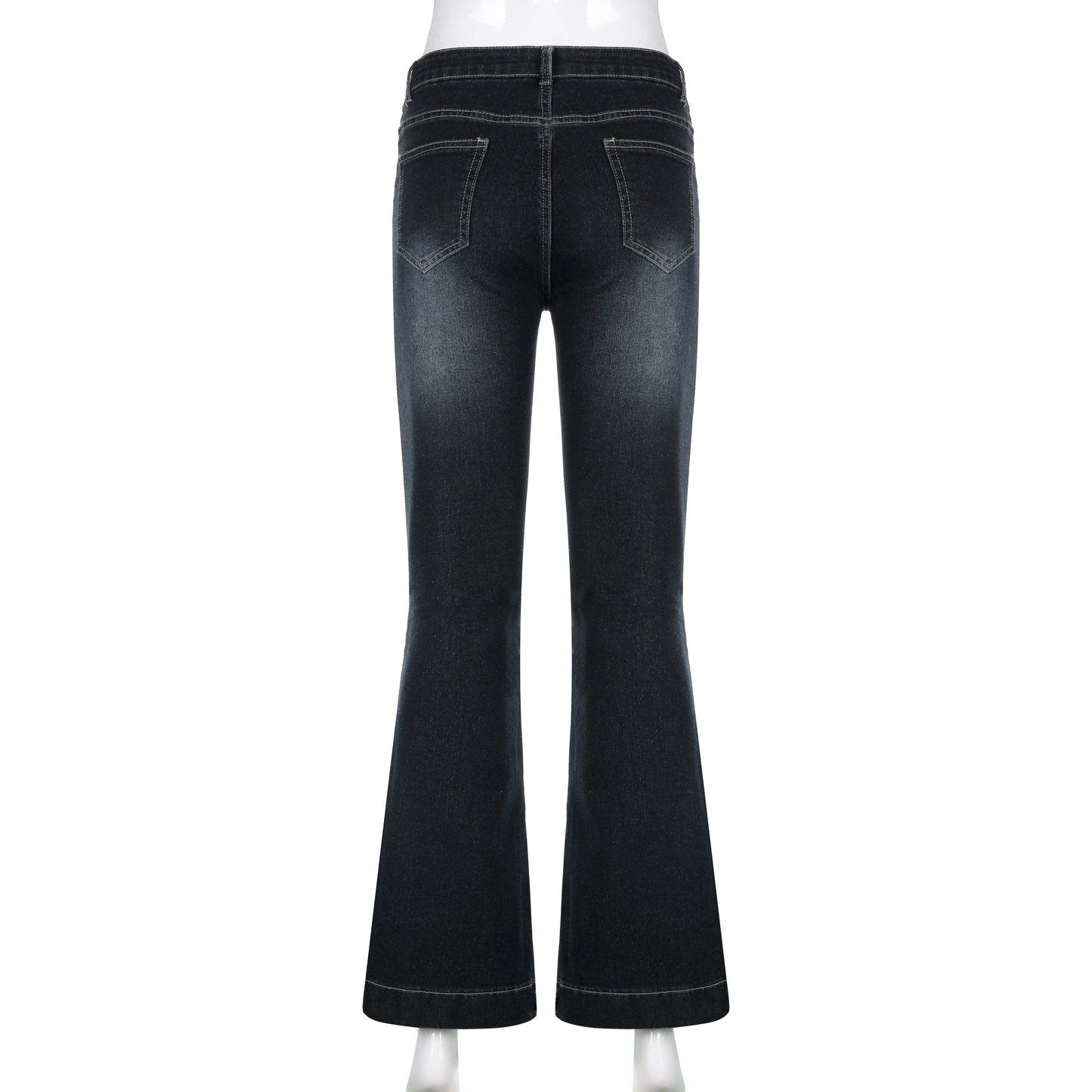 OSAKA SCHLAGJEANS MIT FIGURBETONTEM SCHNITT UND USED-WASH