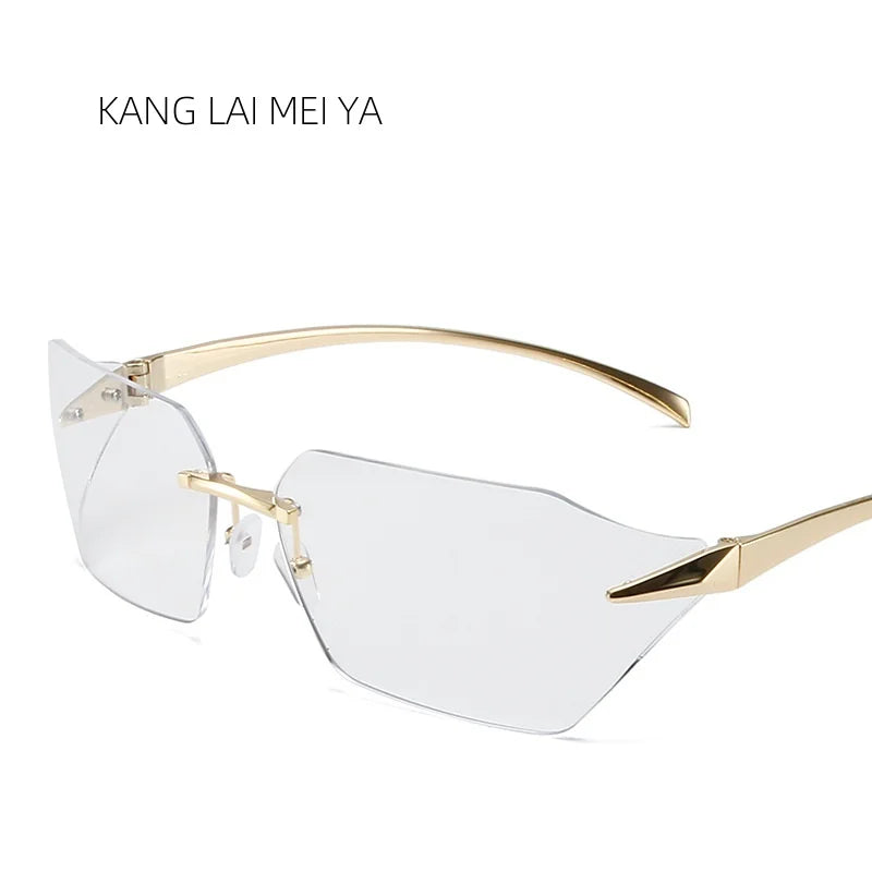 Variant image for Unisex Sonnenbrille Rahmenlos Schwarz Metall UV-Schutz-5