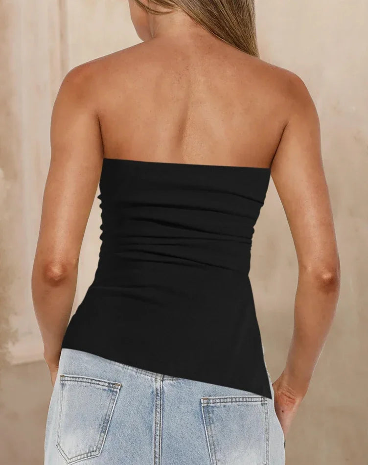 KAYLEE | TUBE TOP SCHULTERFREIES RAFFTANKTOP FÜR SOMMERLOOKS