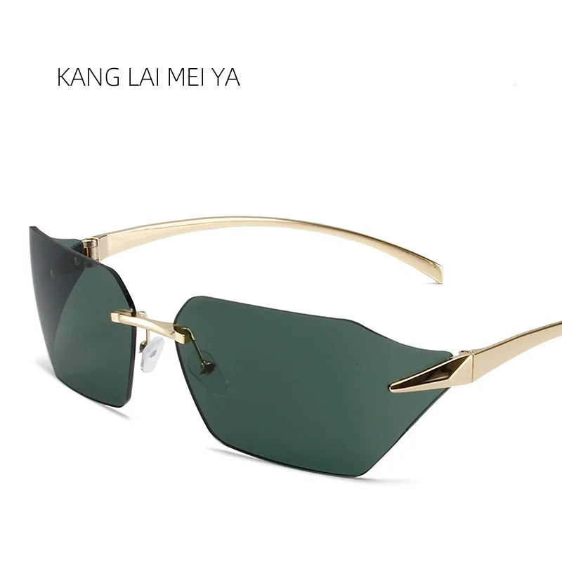 Variant image for Unisex Sonnenbrille Rahmenlos Schwarz Metall UV-Schutz-3