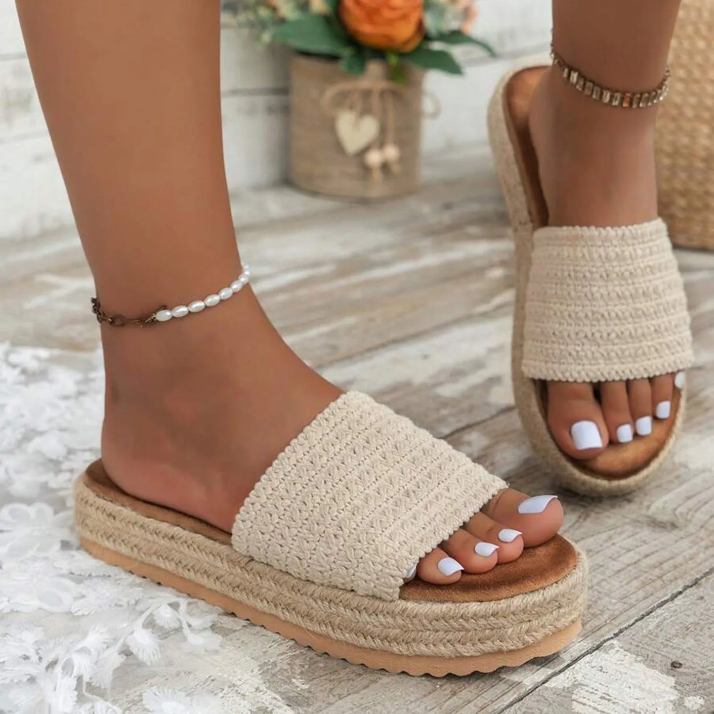 CAMILA - KOMFORT SANDALE MIT EVA SOHLE IN BEIGE