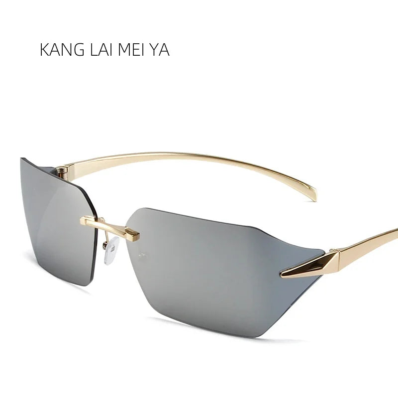 Variant image for Unisex Sonnenbrille Rahmenlos Schwarz Metall UV-Schutz-6