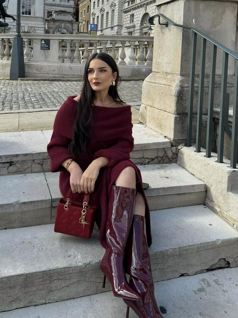 Dexi – Schulterfreies Midi-Kleid 4
