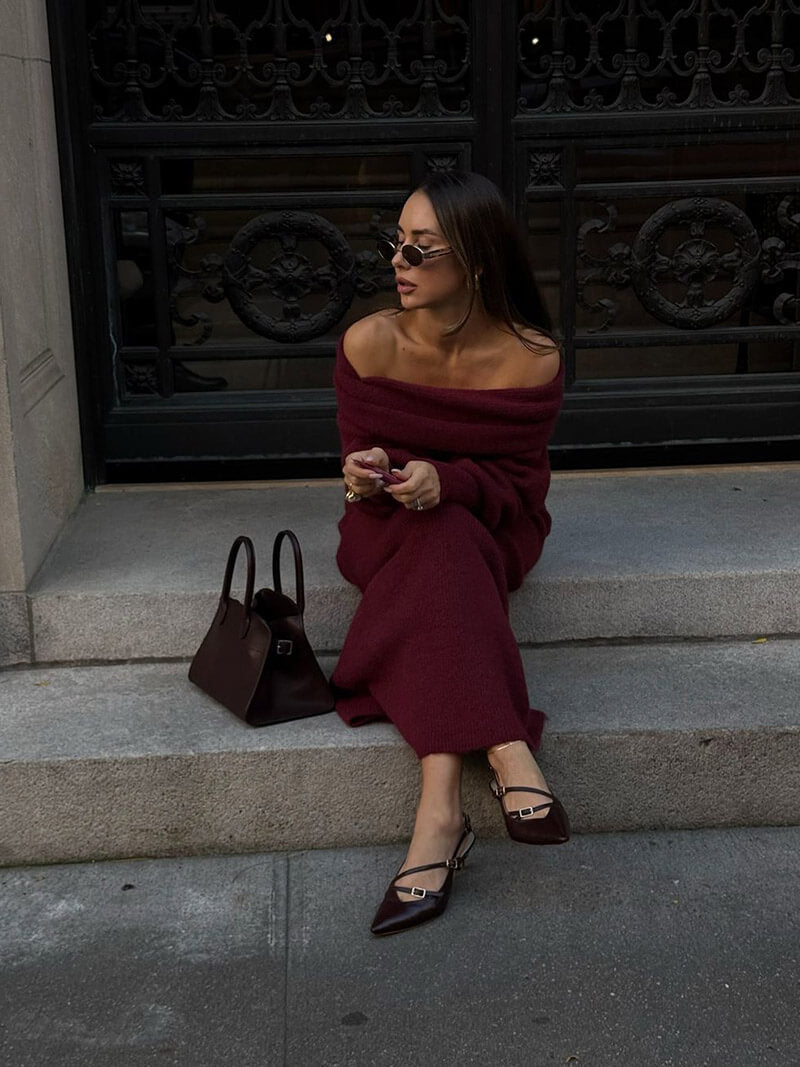 Dexi – Schulterfreies Midi-Kleid 5