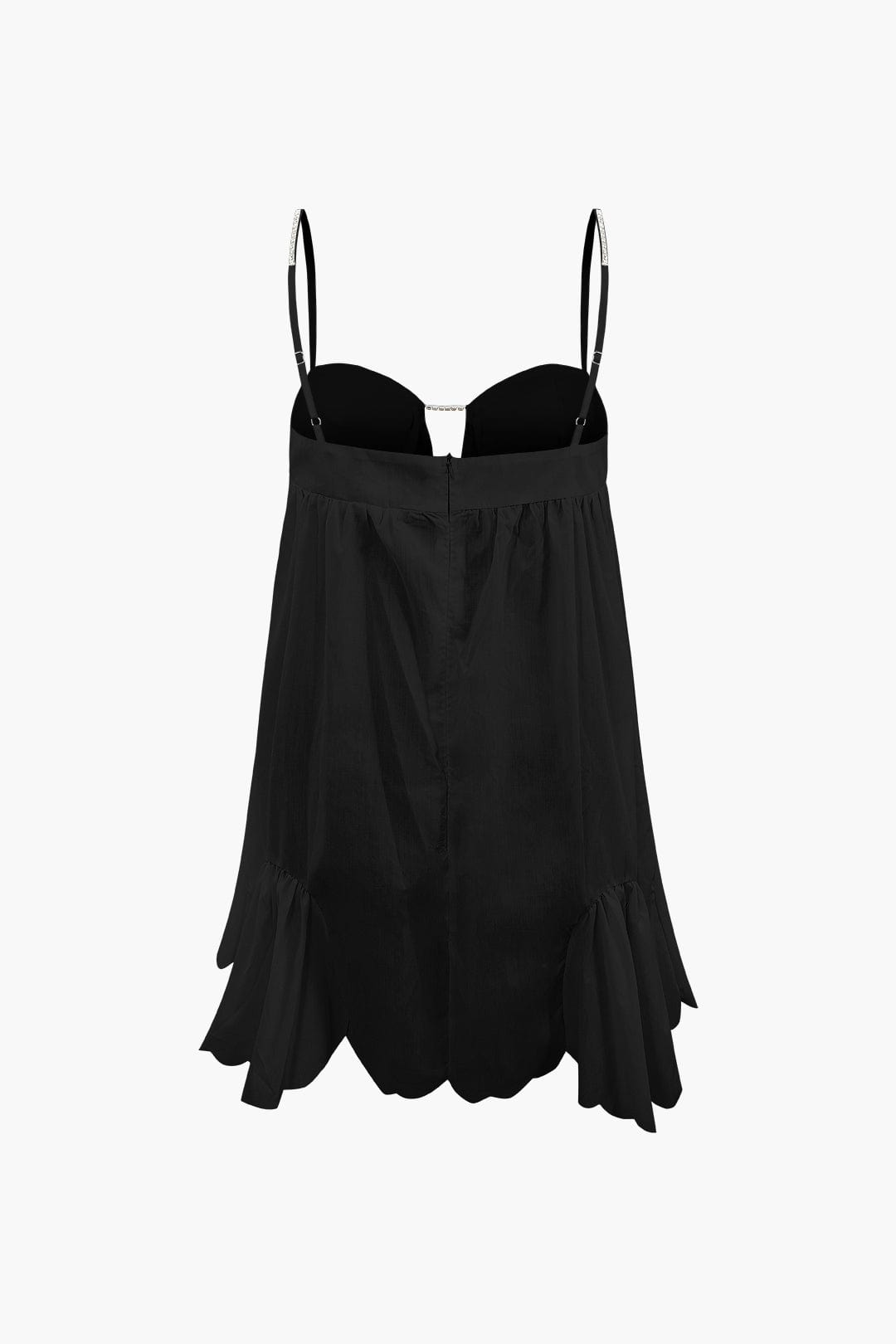DALIA KLEID – ZARTES MINIKLEID MIT WELLENSAUM UND CHAIN-DETAIL