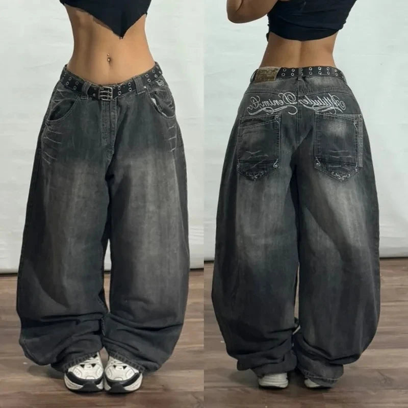 HAVANA BAGGY-JEANS MIT WEITEM SCHNITT UND VINTAGE-WASH