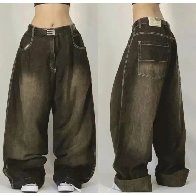 HAVANA BAGGY-JEANS MIT WEITEM SCHNITT UND VINTAGE-WASH