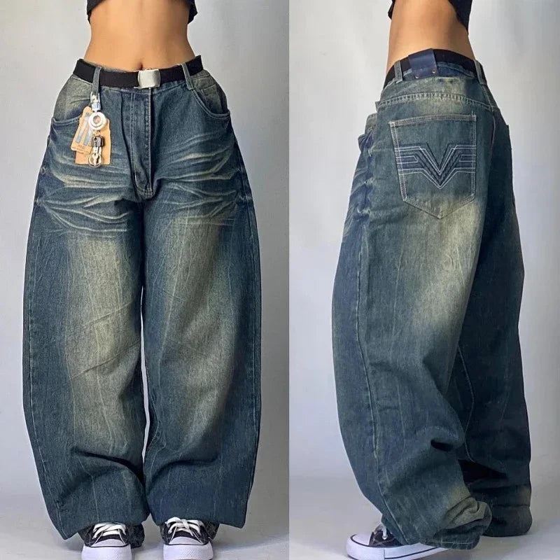 HAVANA BAGGY-JEANS MIT WEITEM SCHNITT UND VINTAGE-WASH
