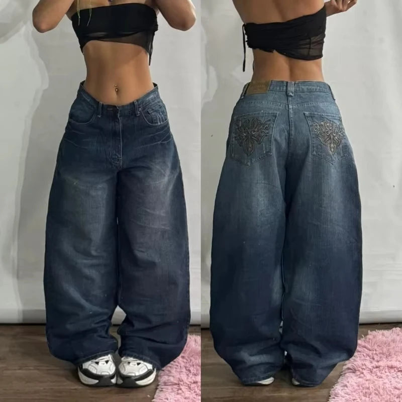 HAVANA BAGGY-JEANS MIT WEITEM SCHNITT UND VINTAGE-WASH