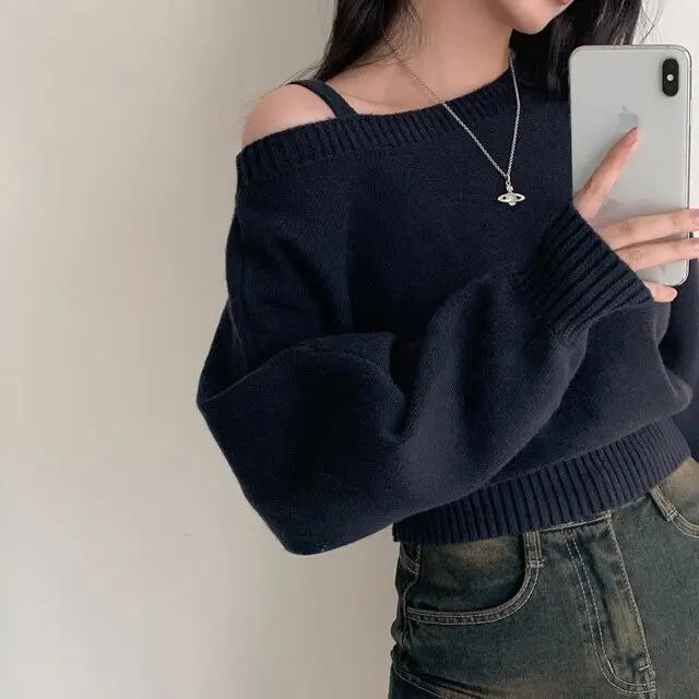AMARA OFF-SHOULDER STRICKPULLOVER – HERBST CHIC