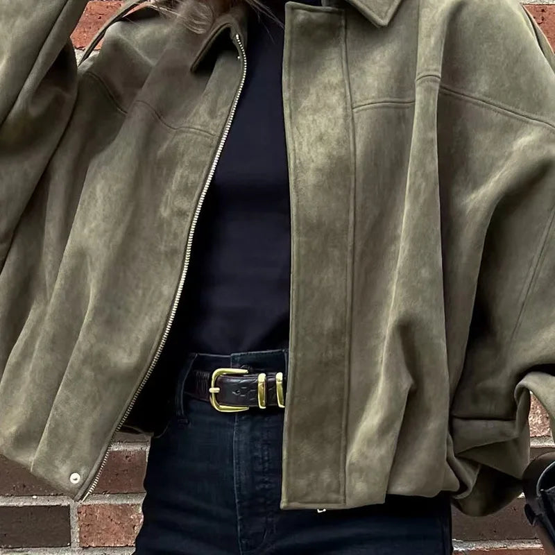 AYLIN BOMBERJACKE AUS WILDLEDEROPTIK