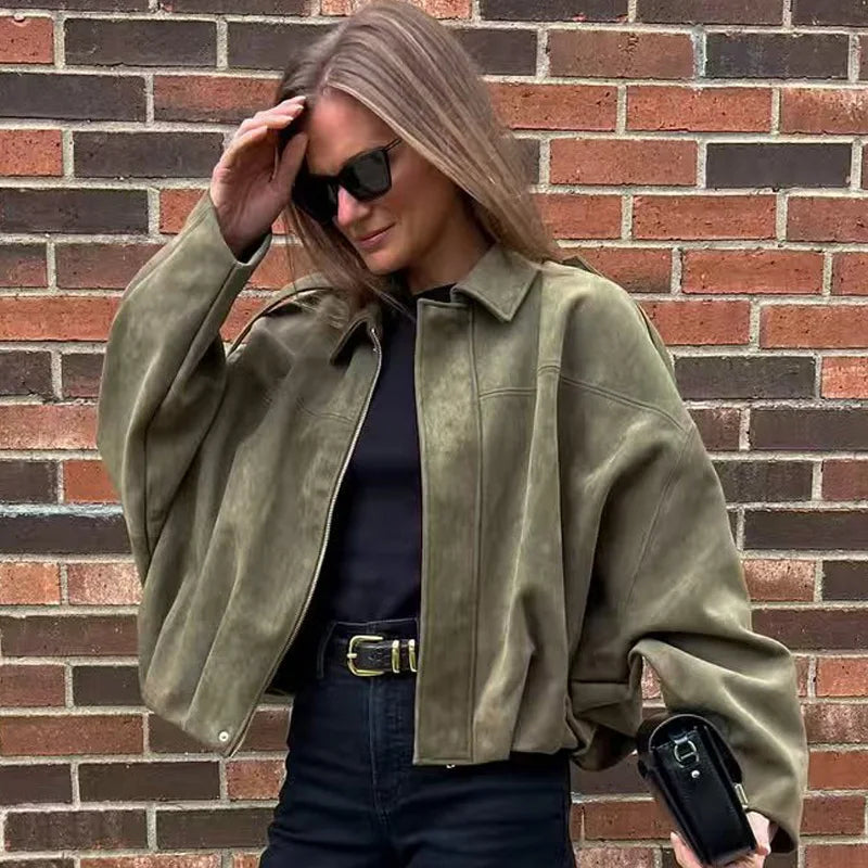 AYLIN BOMBERJACKE AUS WILDLEDEROPTIK