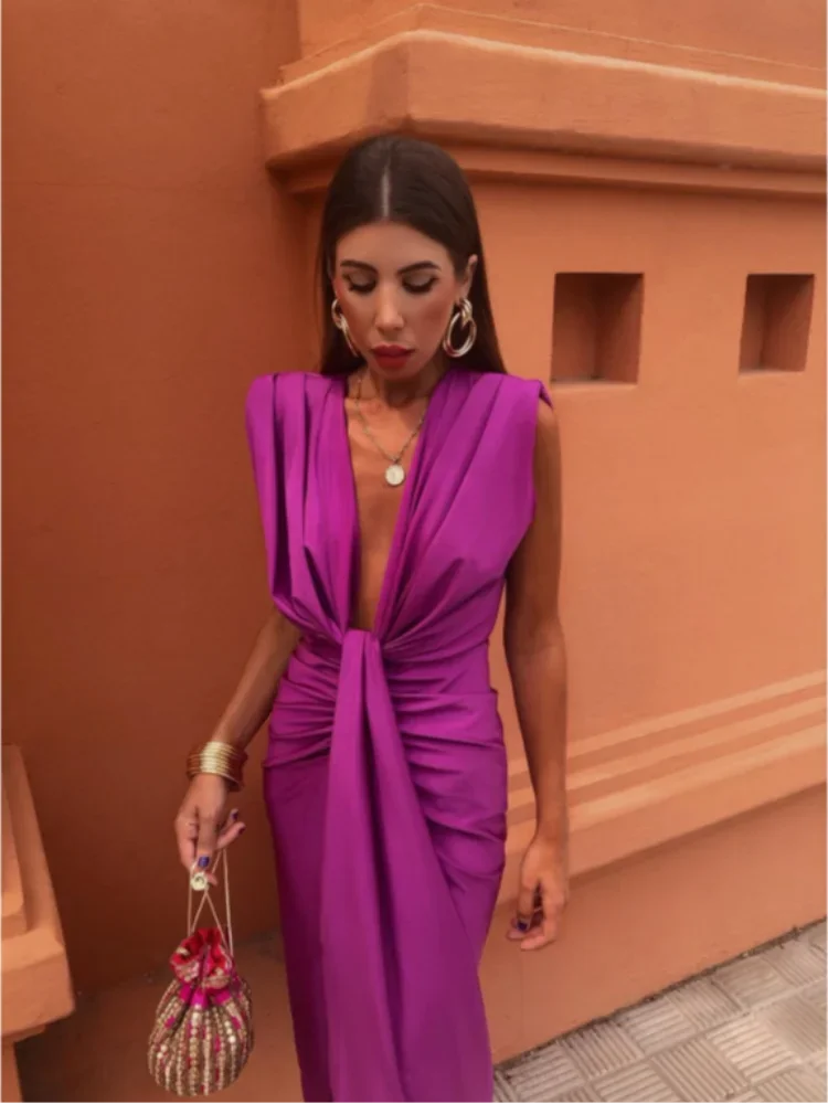 VALERIA KLEID – ELEGANTES DRAPIERTES MAXIKLEID MIT TIEFER TAILLE