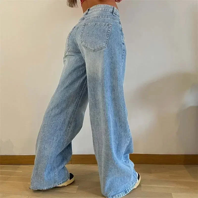 VARESE JEANSHOSE – WEITE DAMENJEANS MIT HIGH WAIST & STREETSTYLE-VIBE