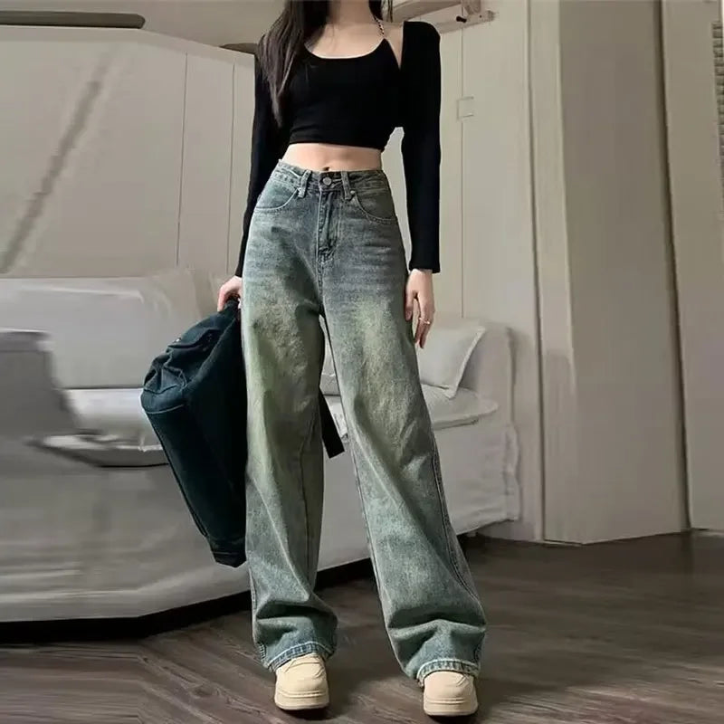 ZADORA JEANS MIT WEITEM BEIN IN RETRO BLUE WASH