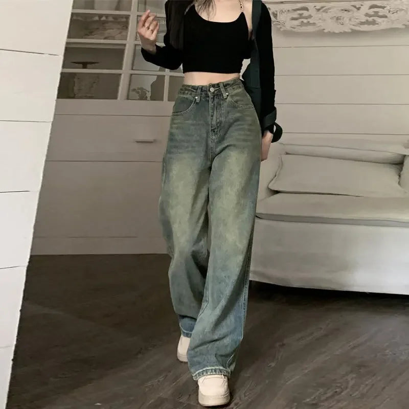 ZADORA JEANS MIT WEITEM BEIN IN RETRO BLUE WASH