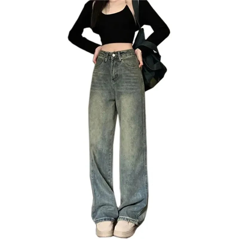 ZADORA JEANS MIT WEITEM BEIN IN RETRO BLUE WASH
