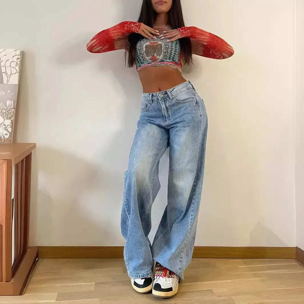 JAMILA WEIT GESCHNITTENE JEANS