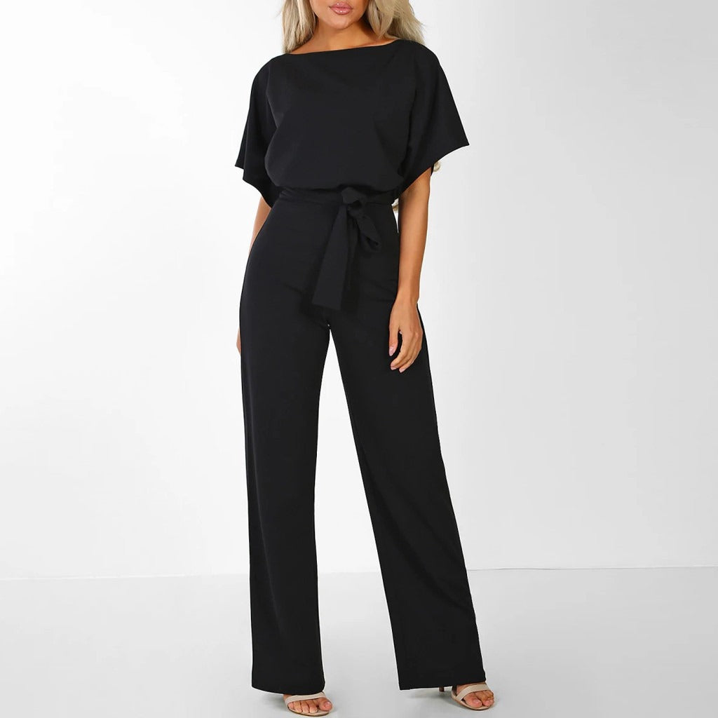CARA – LOCKERER JUMPSUIT MIT GÜRTEL UND RÜCKENAUSSCHNITT