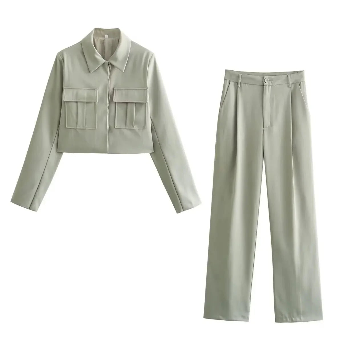 ALVINA – ZWEITEILIGES DAMEN-SET AUS KURZER JACKE UND MAßGESCHNEIDERTER HOSE
