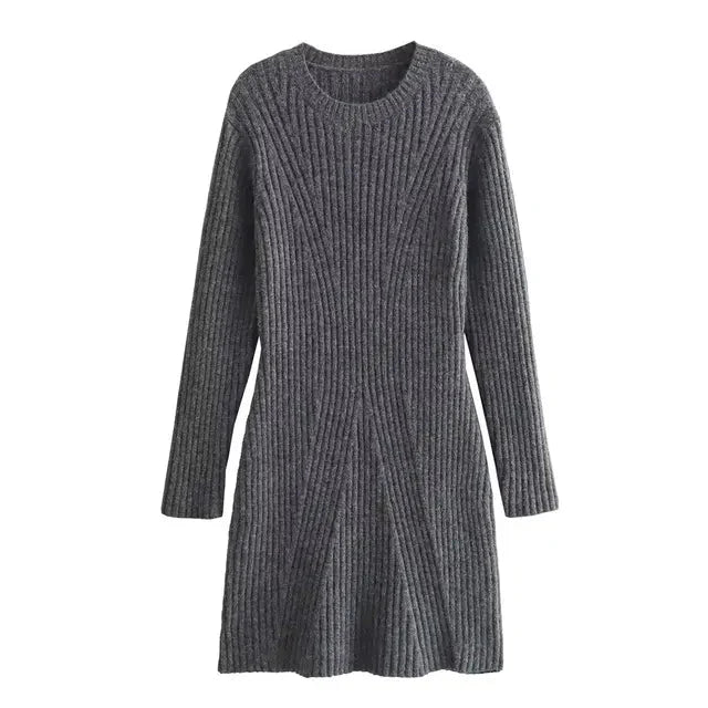 NICOLE | GERIPPTES MINIKLEID MIT LANGEN ÄRMELN