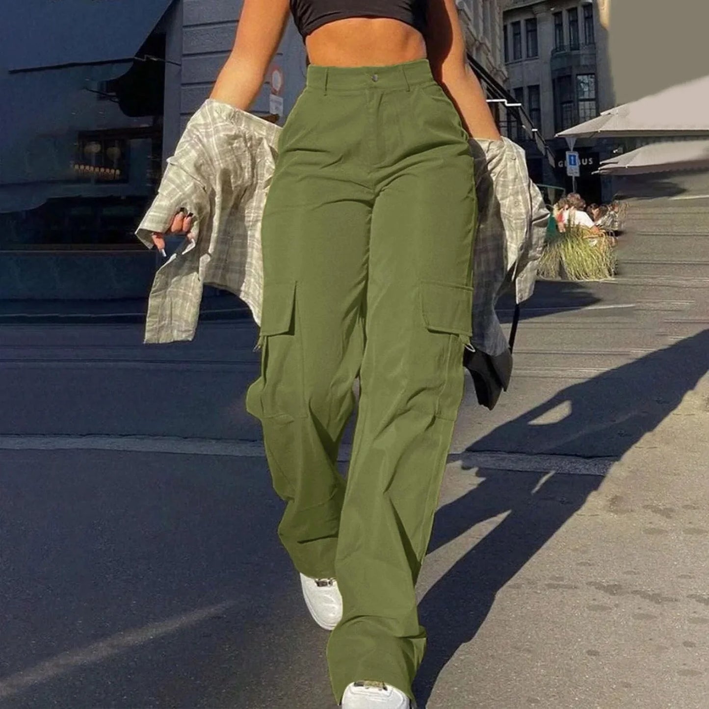 NAYA – CARGOHOSEN IM STREETWEAR-LOOK MIT HOHEM BUND UND WEITEM BEIN
