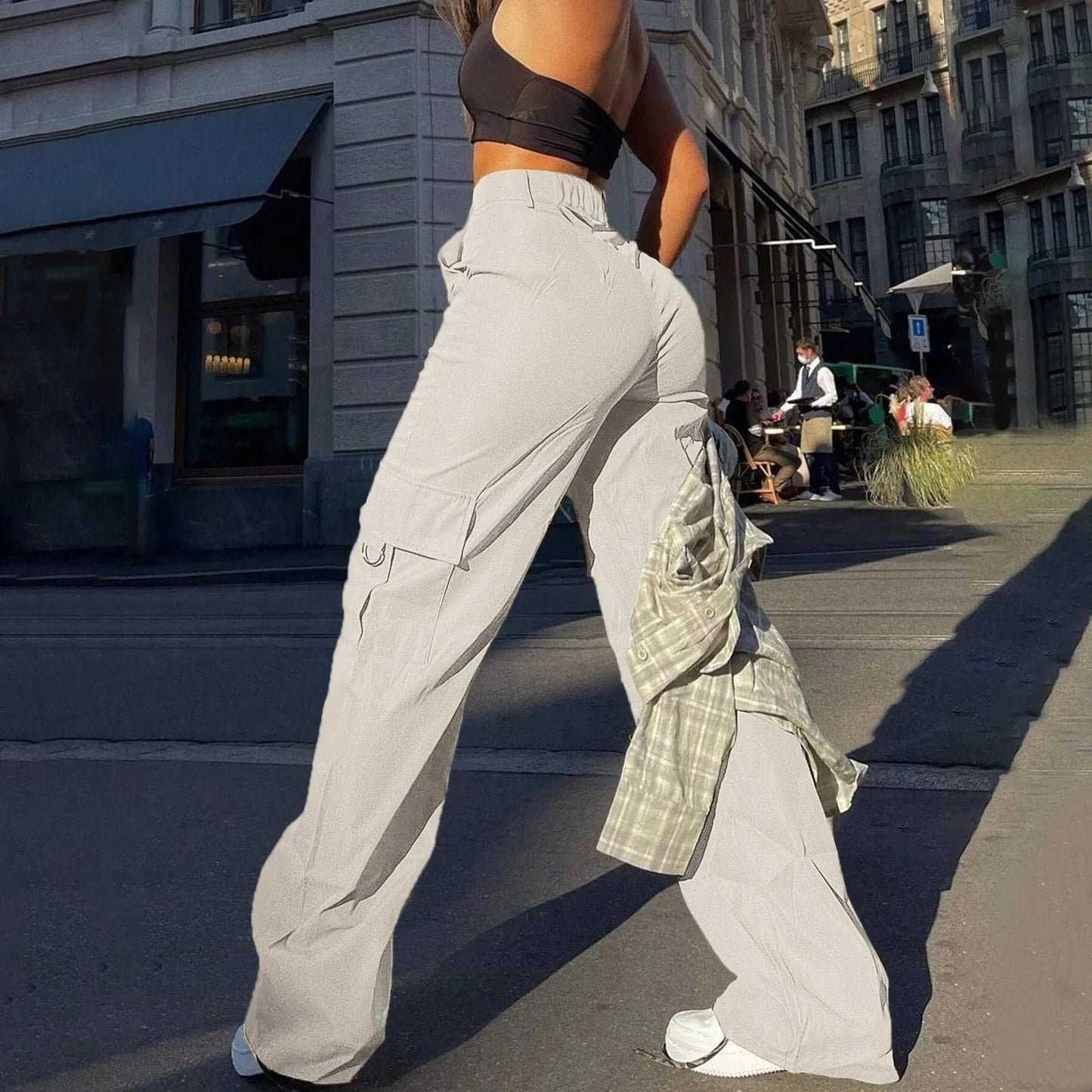NAYA – CARGOHOSEN IM STREETWEAR-LOOK MIT HOHEM BUND UND WEITEM BEIN
