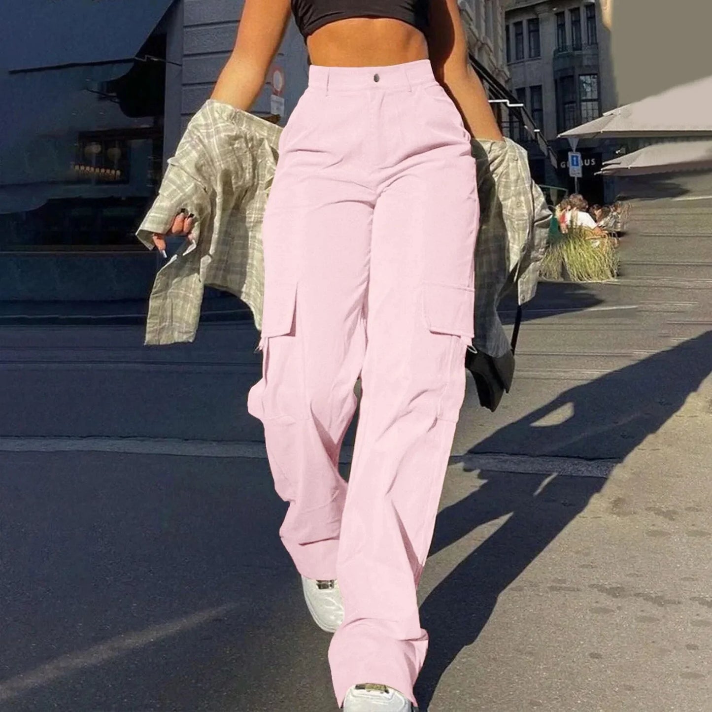 NAYA – CARGOHOSEN IM STREETWEAR-LOOK MIT HOHEM BUND UND WEITEM BEIN