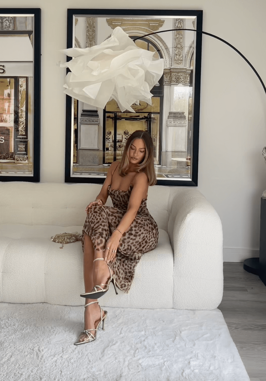 PORSHA | FIGURBETONTES KLEID MIT LEOPARDENMUSTER