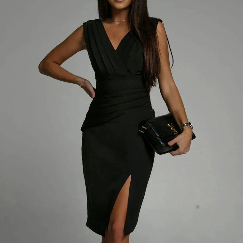 SAMIRA | FALTENKLEID MIT SCHLITZ