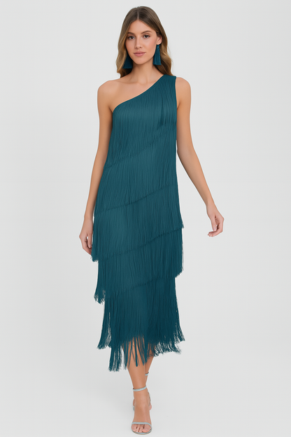 NAYELI - ELEGANTES UND SEXY ASYMMETRISCHES FRANSENKLEID FÜR DAMEN