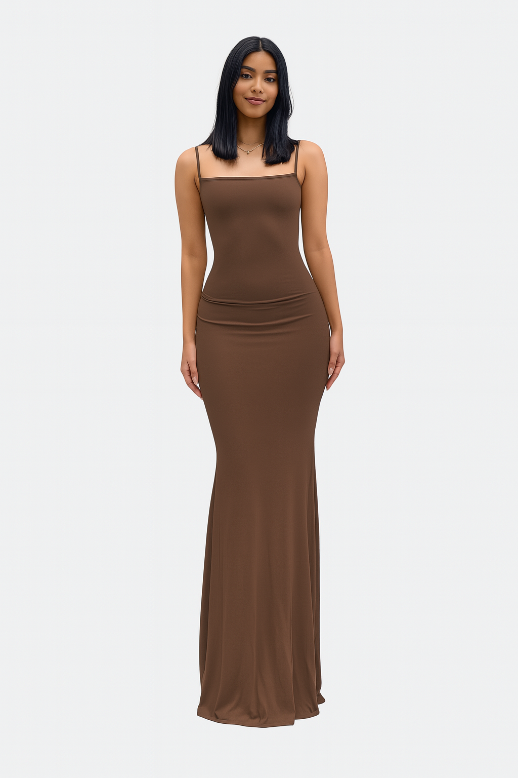 ZARINA – FIGURBETONTES MAXIKLEID MIT SPAGHETTITRÄGERN