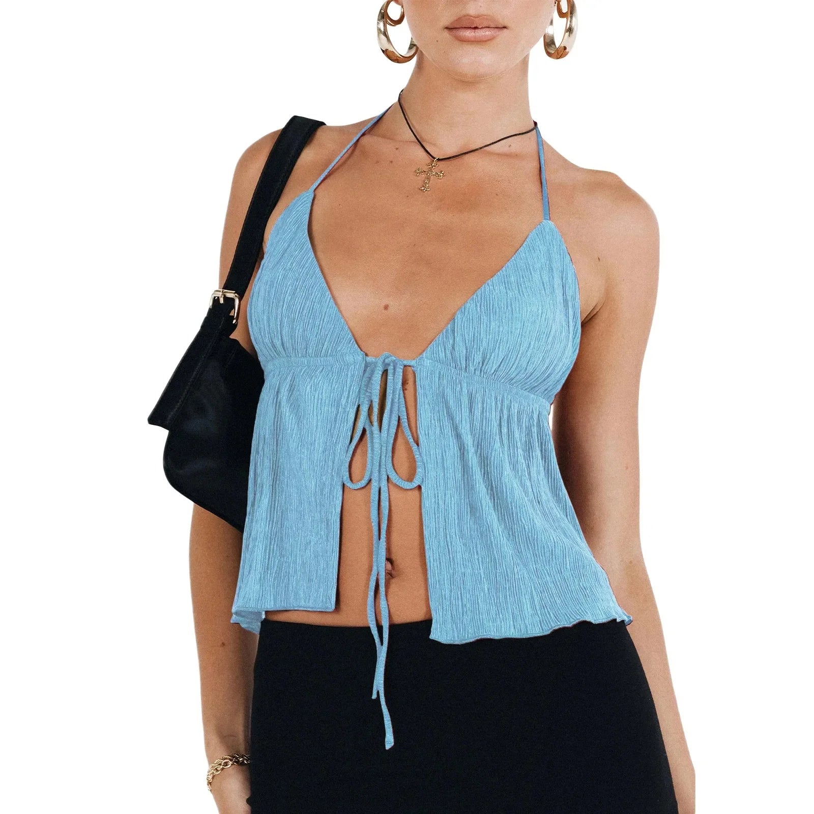 2023 Frühlings Sommer Neue Frauenkleidung sexy Kordelkordel Tank Top European American Style Polyester Fasertank Top 8