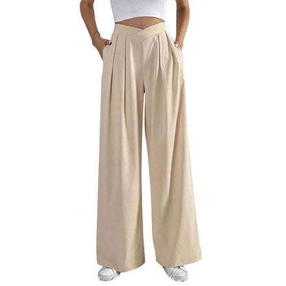 LORENA WEITE STOFFHOSE MIT HIGH-WAIST UND FALTENDETAIL