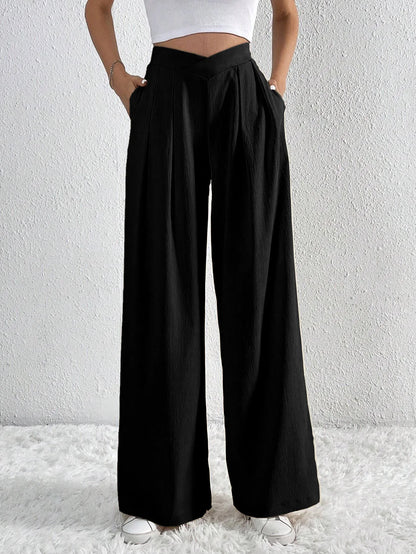 LORENA WEITE STOFFHOSE MIT HIGH-WAIST UND FALTENDETAIL