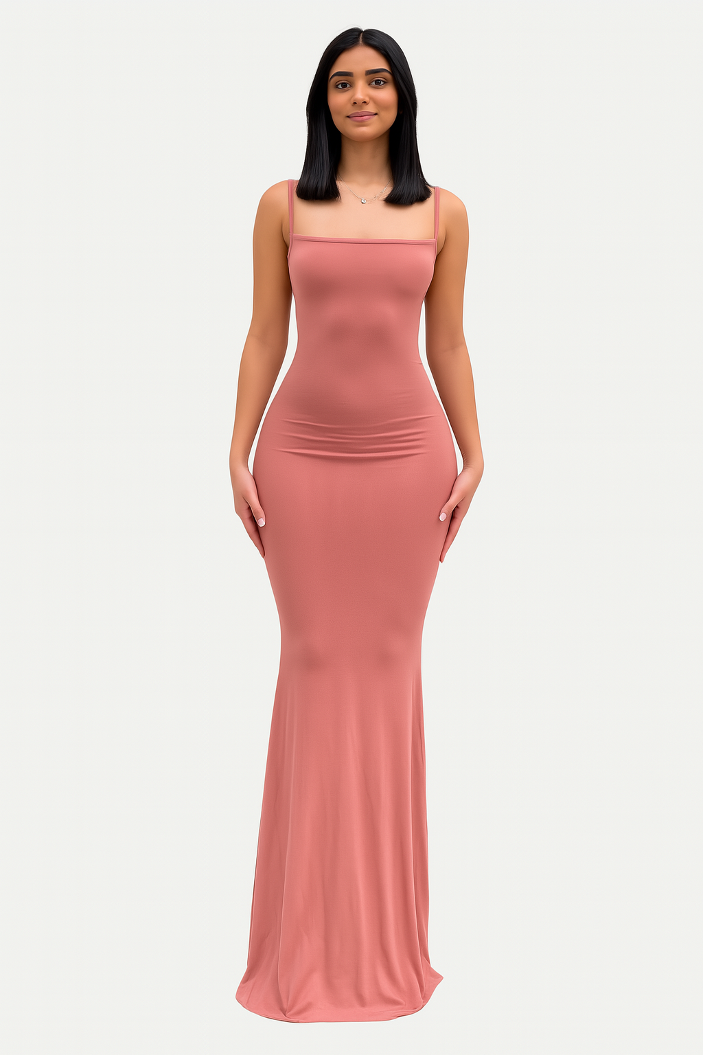 ZARINA – FIGURBETONTES MAXIKLEID MIT SPAGHETTITRÄGERN
