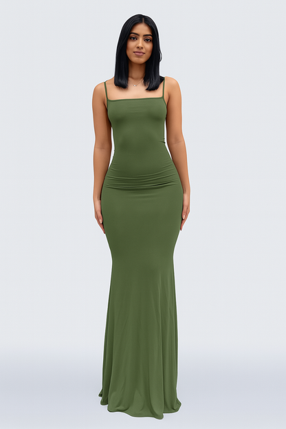 ZARINA – FIGURBETONTES MAXIKLEID MIT SPAGHETTITRÄGERN